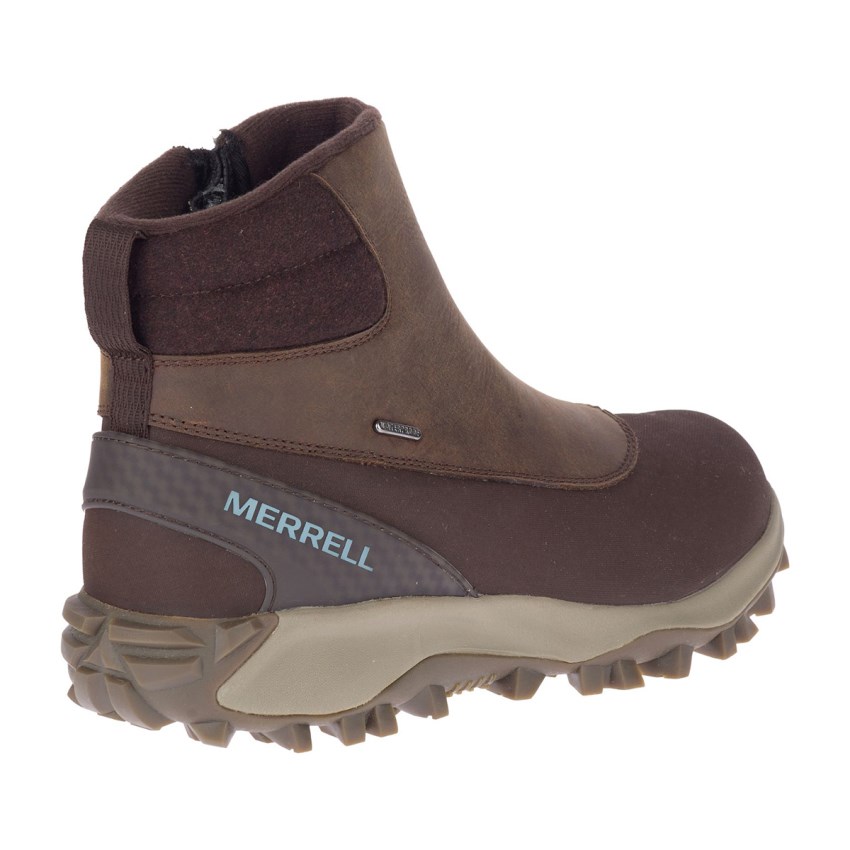 Bottes Merrell Thermo Kiruna Mid Zip Waterproof Bordeaux/Marron Femme | C.Y.KNOG